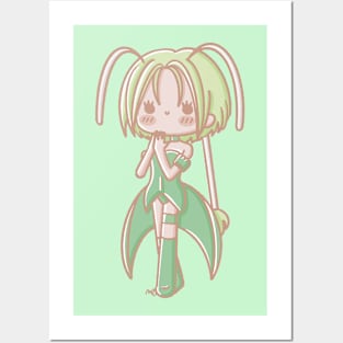 Mew Lettuce kawaii fan art Posters and Art